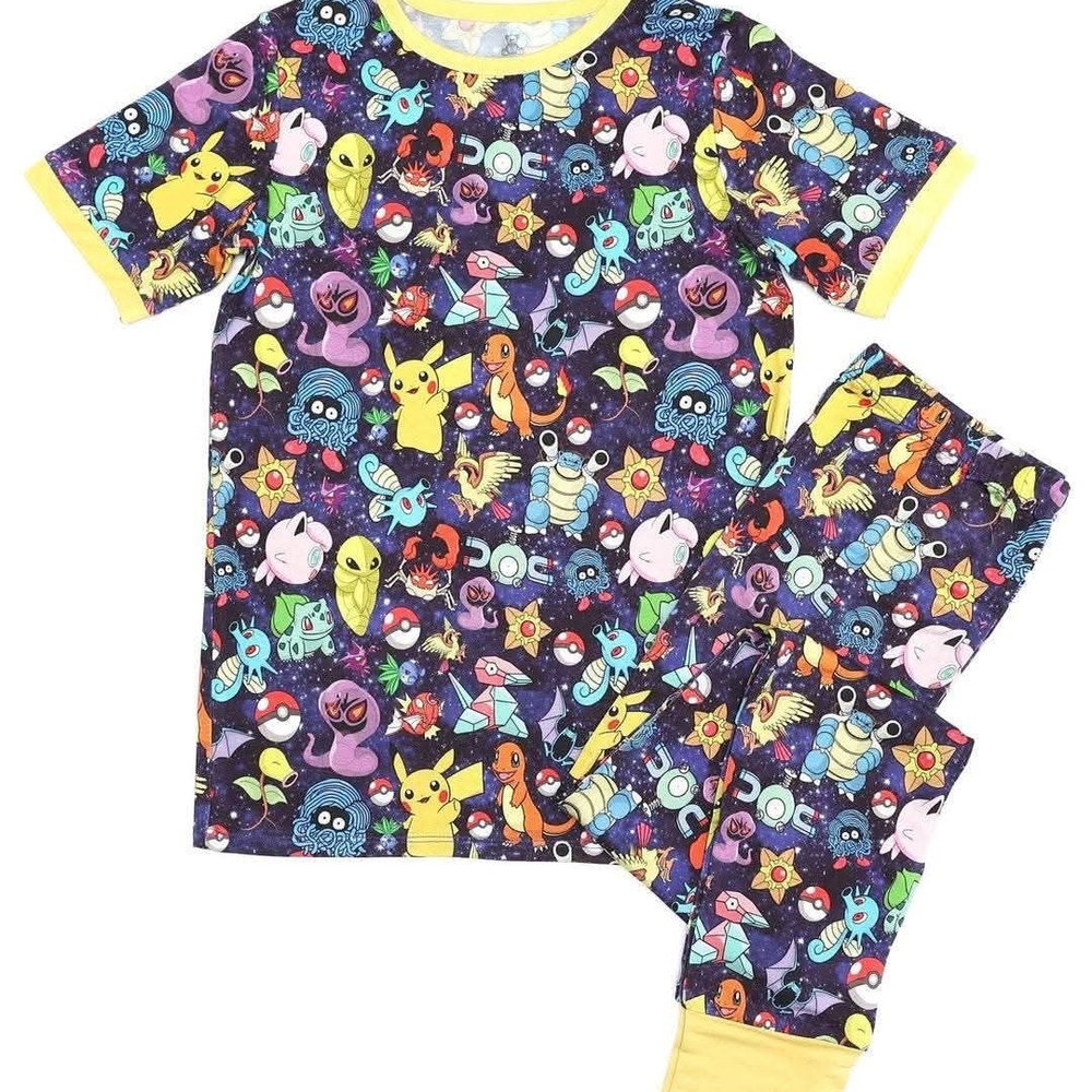 Colorful Kids Pajamas with Cartoon Characters POKEMON